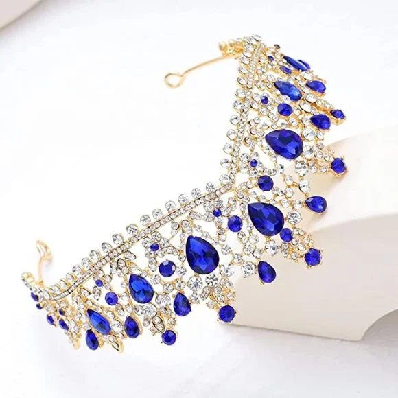 NEW Sparkling Bling Crystal Rhinestone Tiara Necklace Set: Ruby Red + FR… - Picture 14 of 16